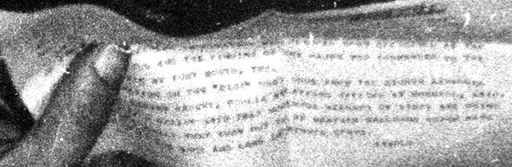 Enlargement of Gen. Ramey's held message in the original photo.